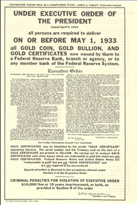 Click For Larger Image Of Executive Order 6102, Gold Recall Click For Larger Image Of Executive Order 6102, Gold Recall